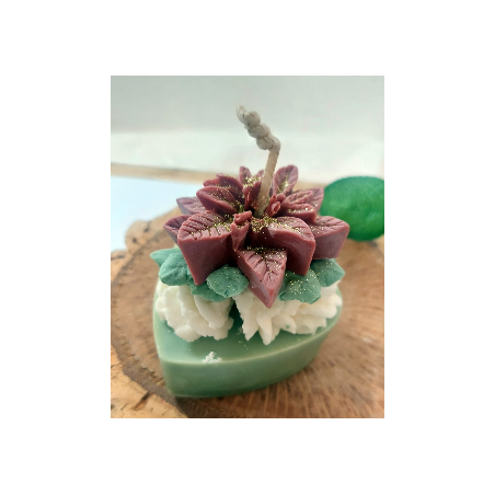 Bougie fleur de Noël "Couronne hivernale"
